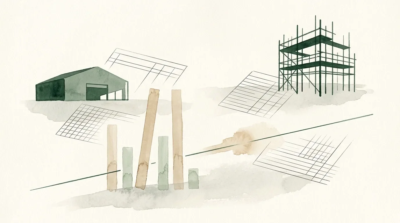 Illustration esquisse architecturale avec b&acirc;timents et plans