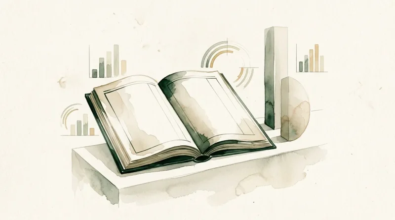 Livre ouvert entouré de graphiques et symboles WiFi