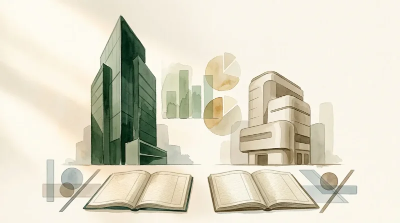 Bâtiments modernes et livres ouverts symbolisant le savoir architectural